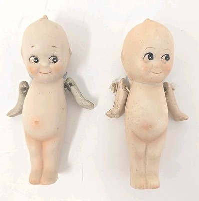Bisque Porcelain 2 Kewpie Doll Blue Wings Loose Arms 5. Vintage U263
