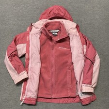 Columbia Jacket Girls Size 10/12 Youth Interchange Pink Winter Hoodie Rain Coat