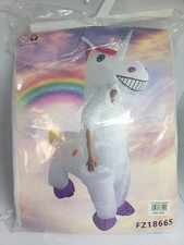 Walking Rainbow Inflatable Unicorn Fairy Tale Animal Costume Blow Halloween- NEW
