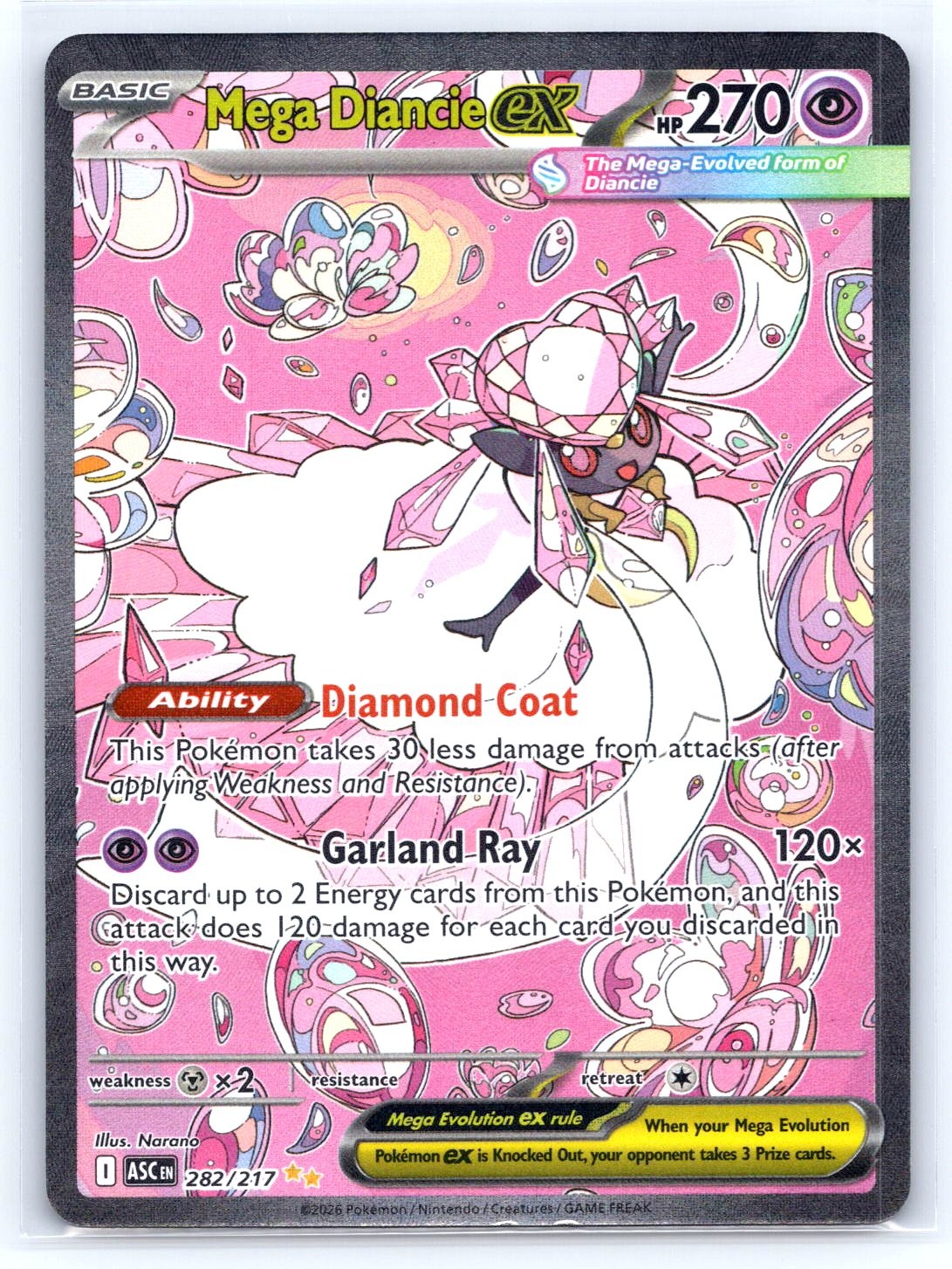 Mega Diancie ex Holo Special Illustration Rare ME: Ascended Heroes 282/217 NM