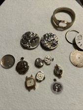 Antique Buren Pocket Watch Movement With Other Swiss Watches Lot