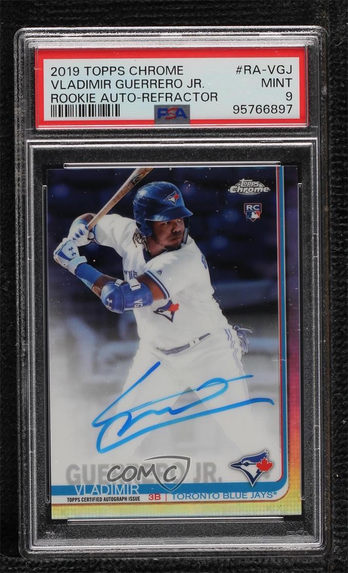 2019 Topps Chrome Rookie Refractor /499 Vladimir Guerrero Jr PSA 9 MINT Auto 9u0
