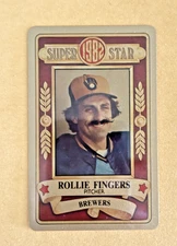 1982 PERMA GRAPHIC==GOLD==SUPER-STAR #-216 ROLLIE FINGERS==MILWAUKEE BREWERS
