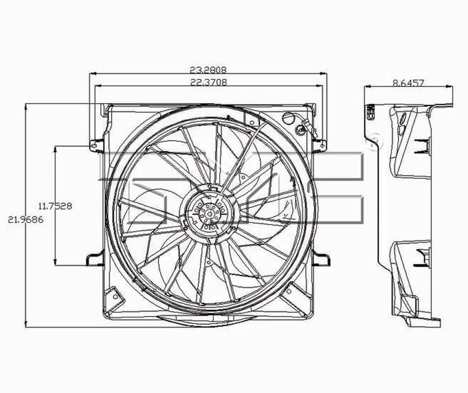 Conjunto de ventilador condensador y radiador doble TYC 621560 para Jeep Liberty 05 Foto 3 de 4