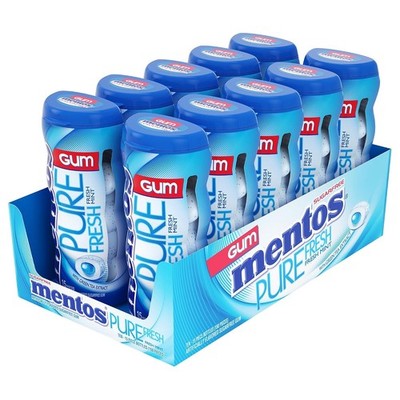 Mentos Pure Fresh Sugar-Free Chewing Gum with Xylitol, Mint, 15 Blue 