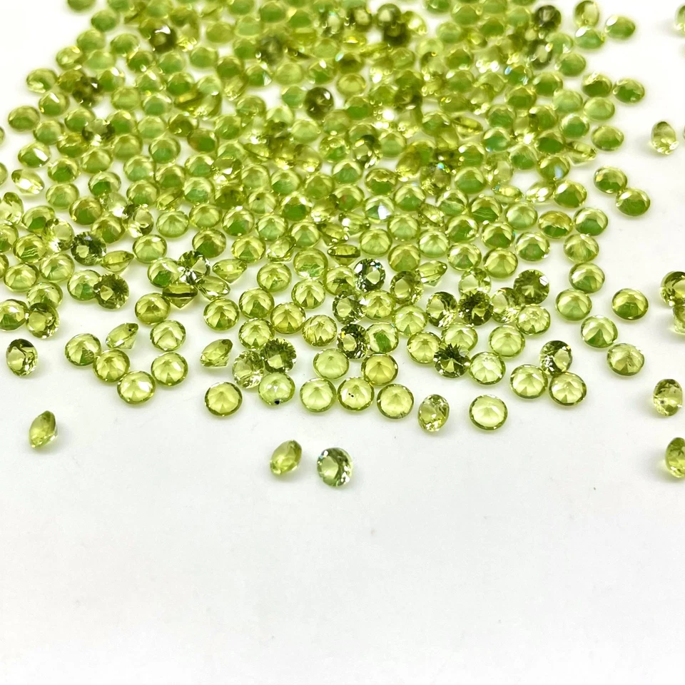100 Stück Natürlich Peridot 3mm Rund Schliff Lose Unbehandelt Edelsteine - Bild 3 von 4