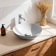 Modern Ceramic Bathroom Vanity Wash Basin Sink Countertop 400*400MM Light Grey