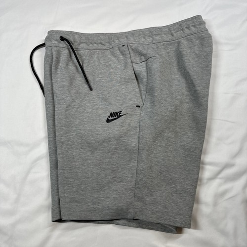 Nike Tech Sportswear Mens Med Shorts Gray CU4503-063 Black Zip Pocket Drawstring - Picture 10 of 16
