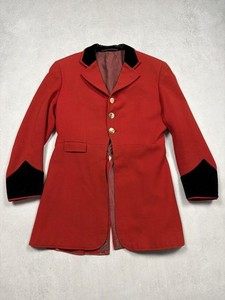 Vintage 1955 Red Fox Hunting Riding Coat Tailcoat Equestrian Wool 50s PKZ Jacket