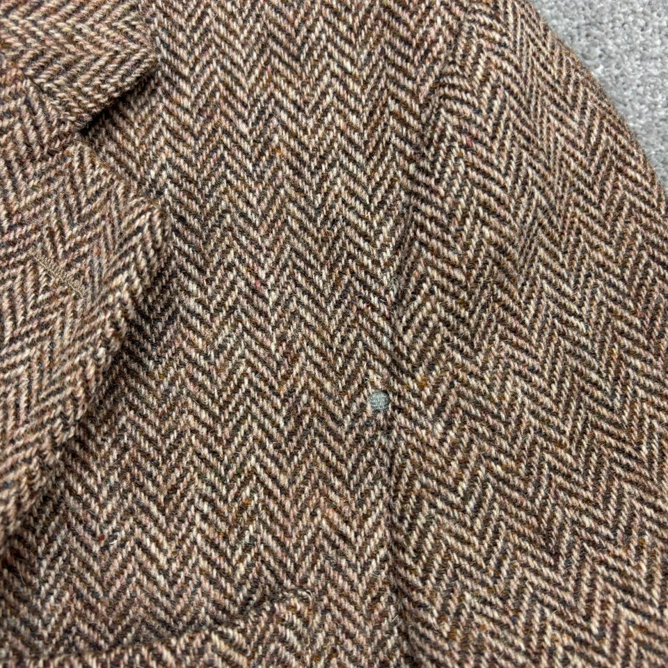 Harris Tweed Jacket Adult 42R Brown Country Hunting Outdoors Weave Blazer Mens* - Image 3 of 4