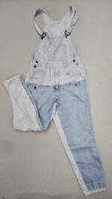 Vintage 90s Guess by Georges Marciano Overalls Juniors 3 Pinstripes Made In USA