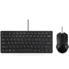 MCSaite Wired Mini Keyboard and Mouse Combo - with Keyboard Cover USB 60 Key