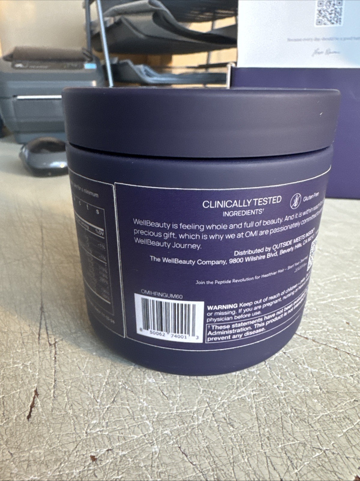 OMI 2 Pack Hair Nutrition Peptides 180 Gummies Total Black Currant Berry Flavor