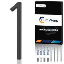 8 Inch Floating House Numbers for Outside, Modern Black Metal Address Numbers 1