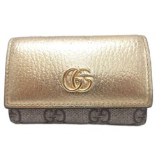 GUCCI GG Marmont Key Case 6 Hooks GG Logo Gold Hardware Wallet Accessories Gold