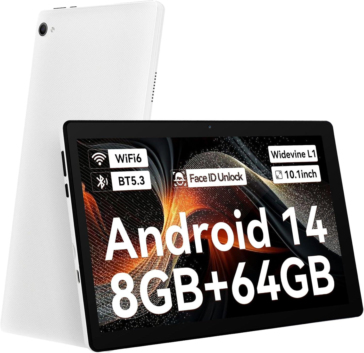 Tablet Facile da Usare 10 Pollici Android 14 | Face ID e Schermo Grande