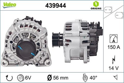Alternator valeo for FORD C-MAX II 2.0 TDCi 439944