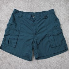 Columbia PFG Swim Trunks Shorts Men XL Green Mesh Lined Nylon Cargo w/ 7" inseam