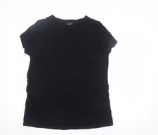 New Look Maternity Black Floral Embroidered Cotton T-Shirt UK 14