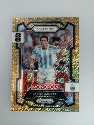 2026 Panini Monopoly Prizm FWC 5 Javier Zanetti Gold Big Money Shimmer 73/500