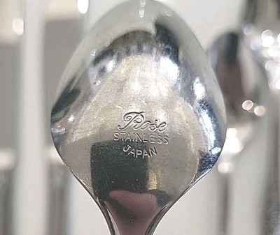 Vintage Rose Floral Stainless Steel Japan 8 Pc Silverware Flatware