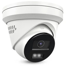 4K 8MP Turret POE IP Camera Outdoor, 2.8mm 105° Viewing Angle, Smart IR and W...