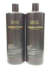 2 PACK Sebastian Dark Oil Silky Shine Shampoo Smooth Shine Conditioner, 33.8