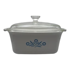 Vintage Corning Ware P-4-B Loaf Pan 7 x 5-1/2 x 3 with lid