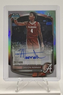 2025-26 Bowman Chrome Prospect Davion Hannah 1st Auto Refractor /499 #CPA-DH
