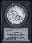 2019 $25 American Eagle 1oz Palladium Reverse Proof PCGS PR70 First Day - Reagan — photo 2