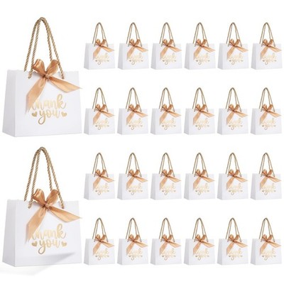 Bolsas de regalo pequeñas de agradecimiento blancas de 5,5 x 2,5 x 4,7 pulgada