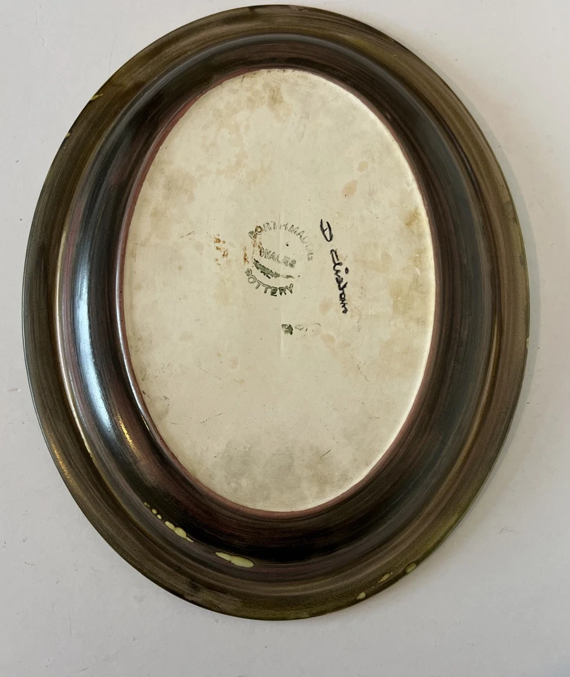 Porthmadog Pottery Green XL Dish Platter 34cm D Clisham Wales Vtg MCM 60s - Image 2 of 4