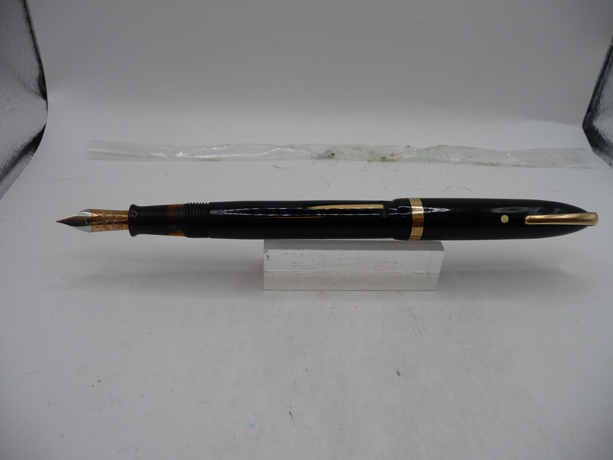 Sheaffer Vintage White Dot Black Military Clip Fountain Pen-extra