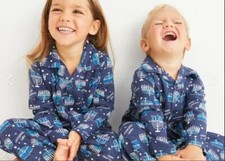Hanukkah Kids PJs szS Set GLOWS in dark Old Navy Menorah Candles Holiday Pajamas