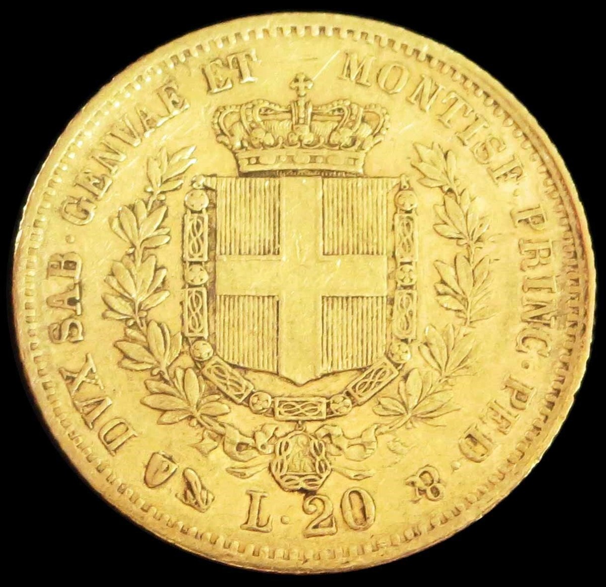 PCGS MS62 イタリア 20リラ　1865　ヴィットリオエマニュエル2世 PCGS MS62 イタリア 20リラ 1865 ヴィットリオエマニュエル2世