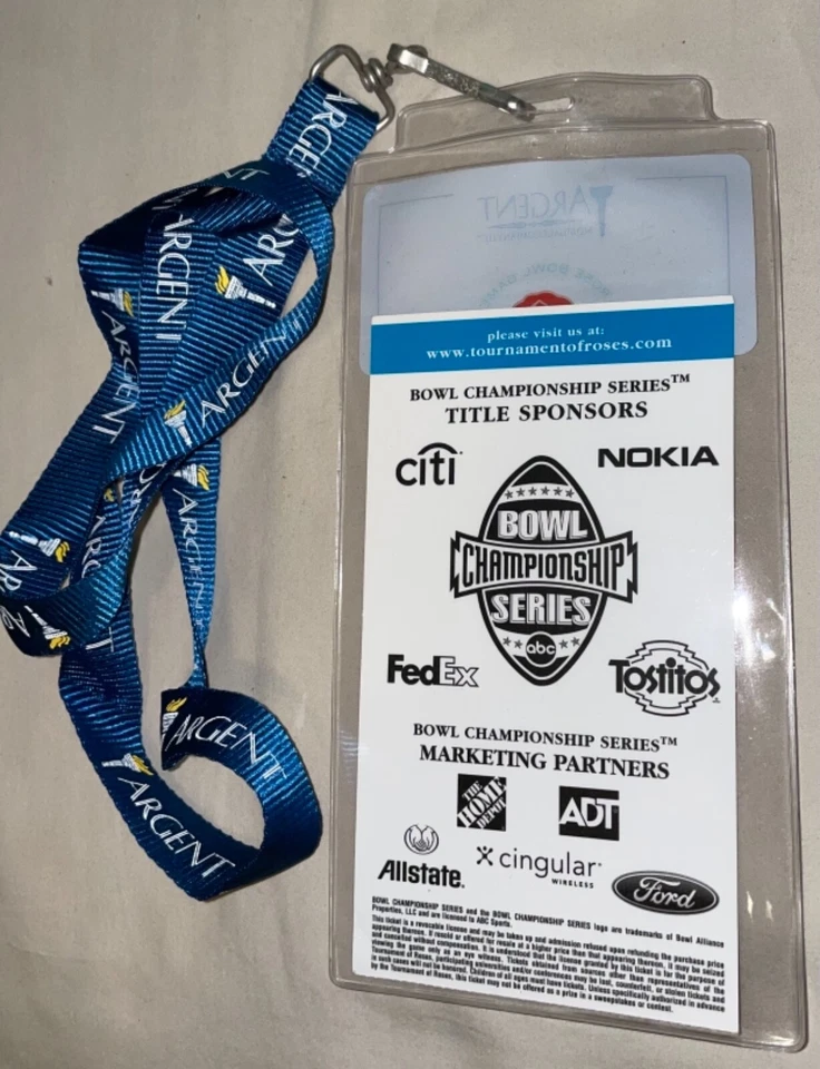 2004 90th ROSE BOWL GAME TICKET STUB + LANYARD MICHIGAN WOLVERINES USC TROJANS ! - Image 2 of 4