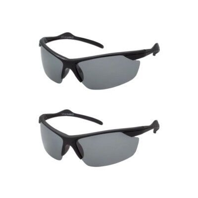 Polarized Sport Sunglasses Mens Style Wrap 6 PACK Semi Rimless