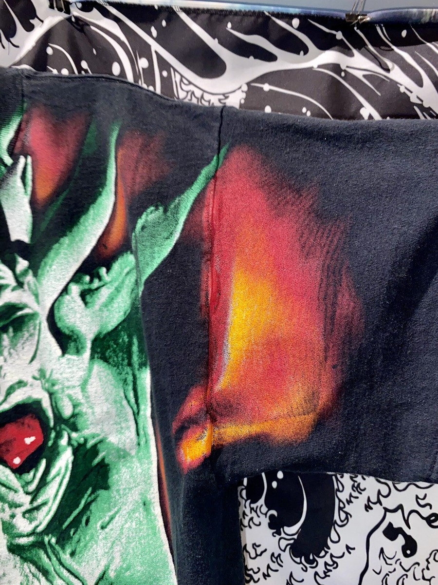 総柄　レア　SLAYER グラフィックプリント Tシャツ XL SLAYER L 1996 Root Of All Evil Monster Shirt All Over Print