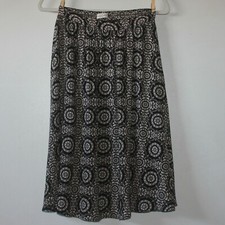 abercrombie fitch midi black and white small floral pattern skirt size small