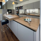 Nolte Ausstellungsküche  F17 Feel 96P Platingrau Softmatt NUR HOLZTEILE