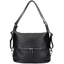 Borsa Donna a spalla in vera pelle trasformabile in zaino BC7151 12 colori