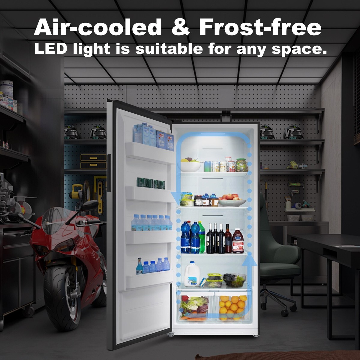 21 CU.FT Left Door Garage Freezer 33 Inch Upright Freezer in