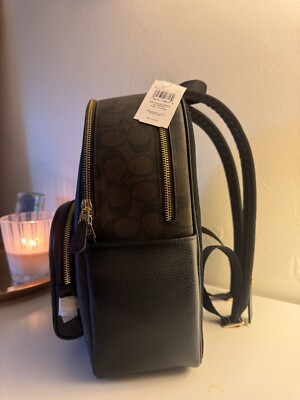 Coach Court C5671 Backpack in Signature Canvas Brown Black for