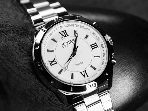 Orologio Uomo Jones New York Argento Rodiato Montgomery Quarzo NUOVO in Scatola