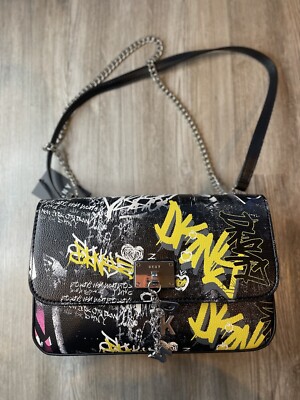 DKNY Black Graffiti Crossbody Bag NWT