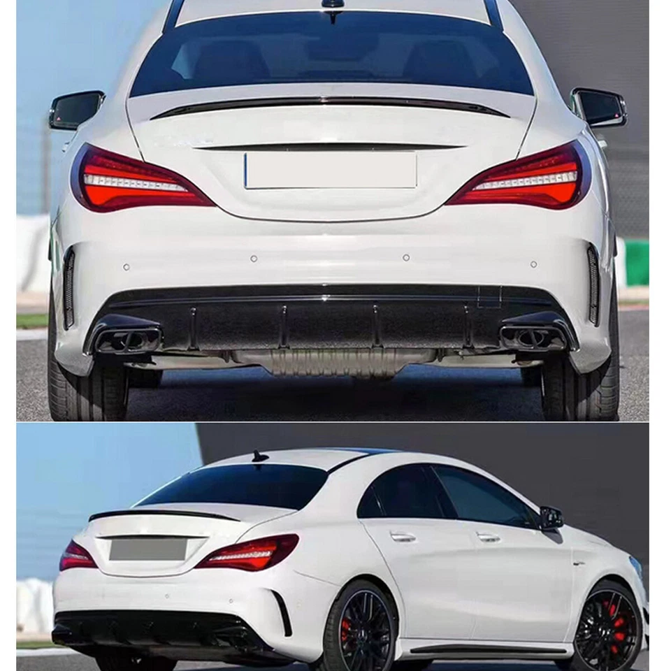 For Benz C117 W117 CLA200 CLA250 CLA45 2013-2019 Carbon Rear Bumper Diffuser Lip - Image 2 of 4