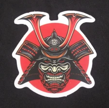 Red Samurai Mask Sticker 2.25" (F)