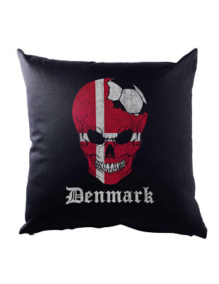 Denmark Football Skull I Dekokissen Danish Soccer Flag World Championship