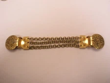 4.5" AVON Double Link Triple Chain Vintage Sweater Dress Scarf Clip sc16