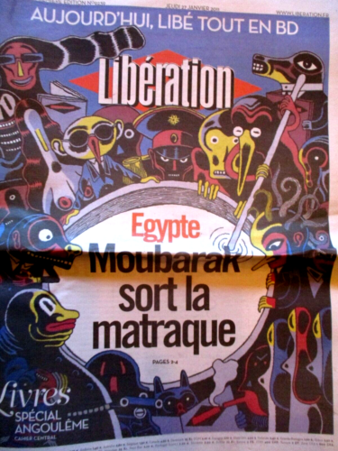 LIBERATION 27 janvier 2011- Libé en BD, EGYPTE Moubarak, Mathieu BASTAREAUD - Afbeelding 1 van 1